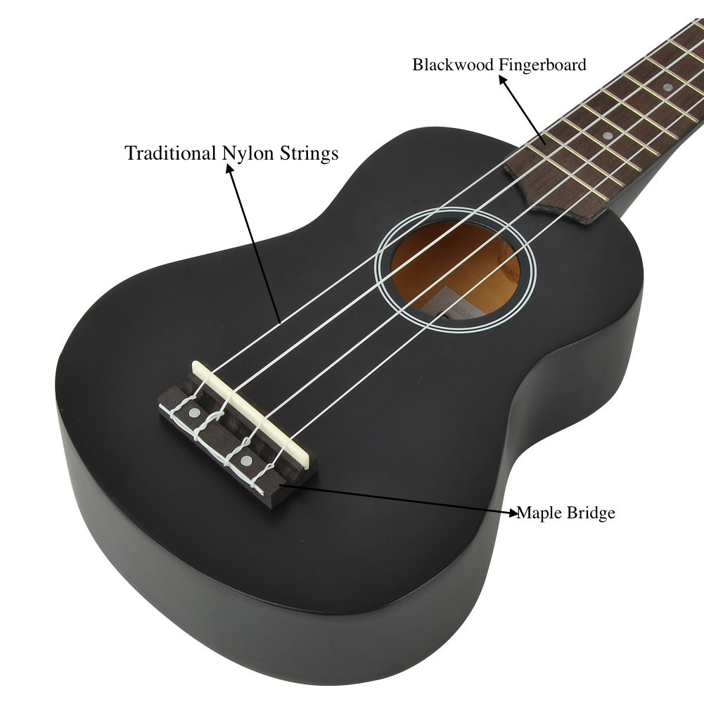Sintonizzatore digitale per canzoniere soprano Ukulele per principianti Pack da 21 pollici con custodia Gig Bag