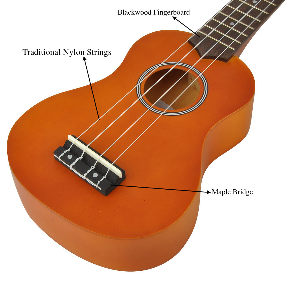 Sintonizzatore digitale per canzoniere soprano Ukulele per principianti Pack da 21 pollici con custodia Gig Bag