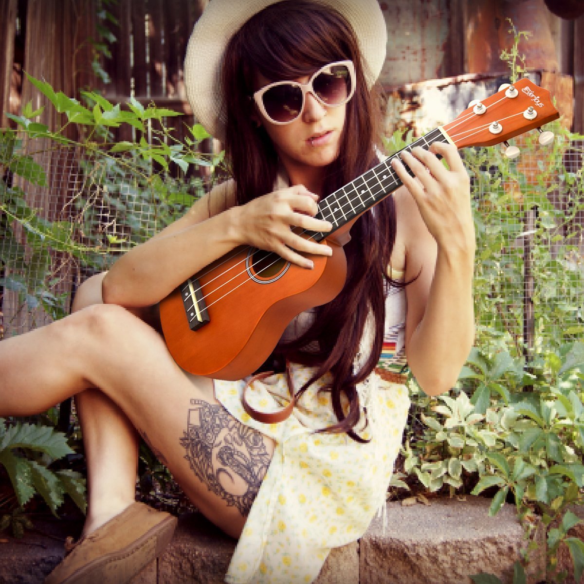 Sintonizzatore digitale per canzoniere soprano Ukulele per principianti Pack da 21 pollici con custodia Gig Bag